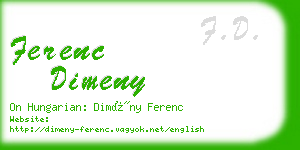 ferenc dimeny business card